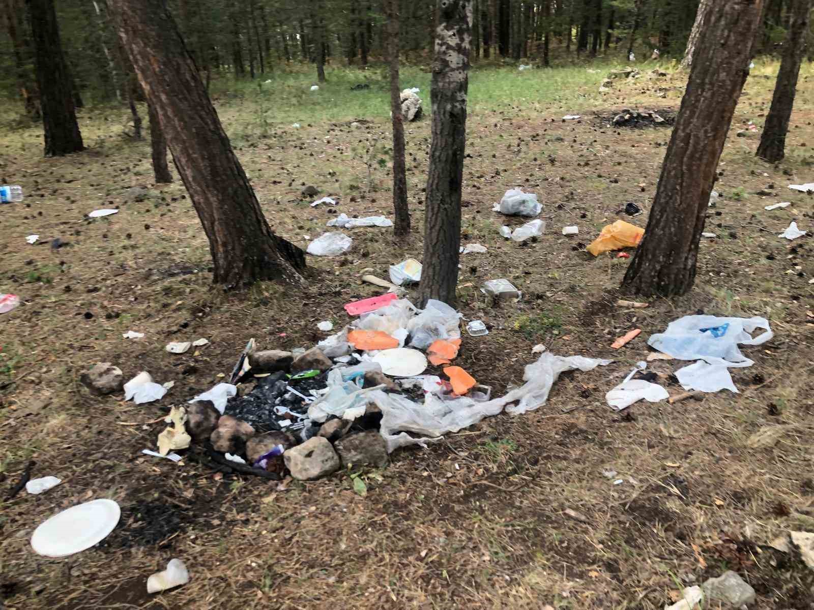 Piknikçiler Sarıkamış ormanını çöplüğe çevirdi