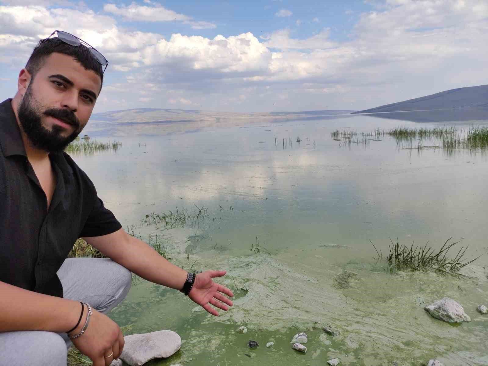 Çıldır Gölü’nde alg patlaması yaşandı: Göl yeşil renge büründü