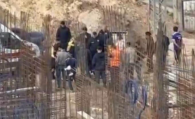 Şantiye çalışanı işçiler birbirine girdi