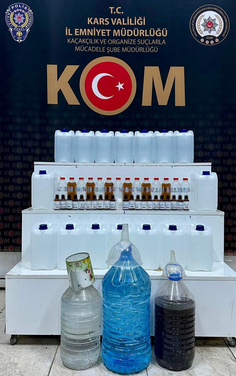 Kars’ta kaçak içki operasyonu