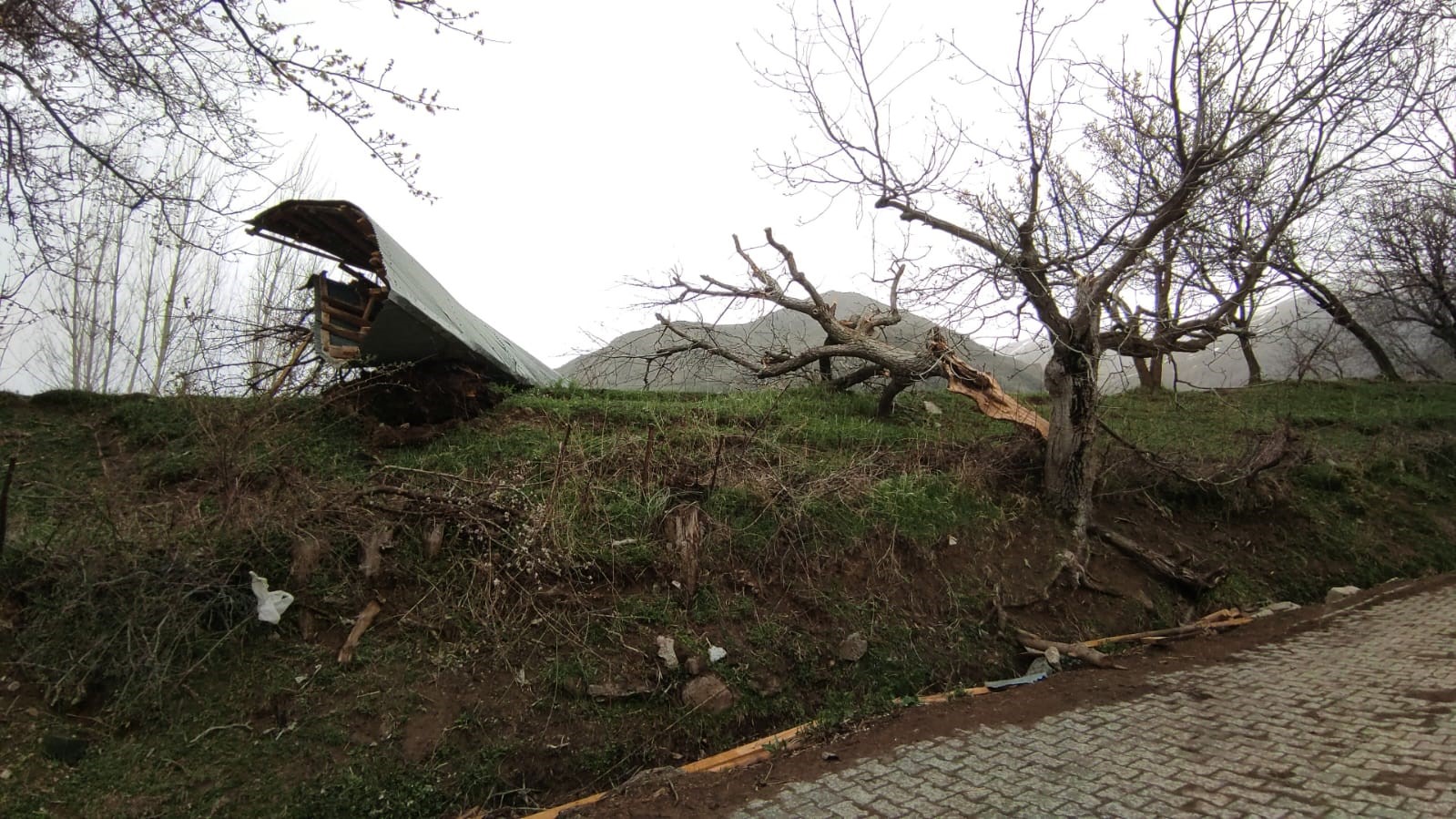 Çatak’ta fırtına hasara neden oldu