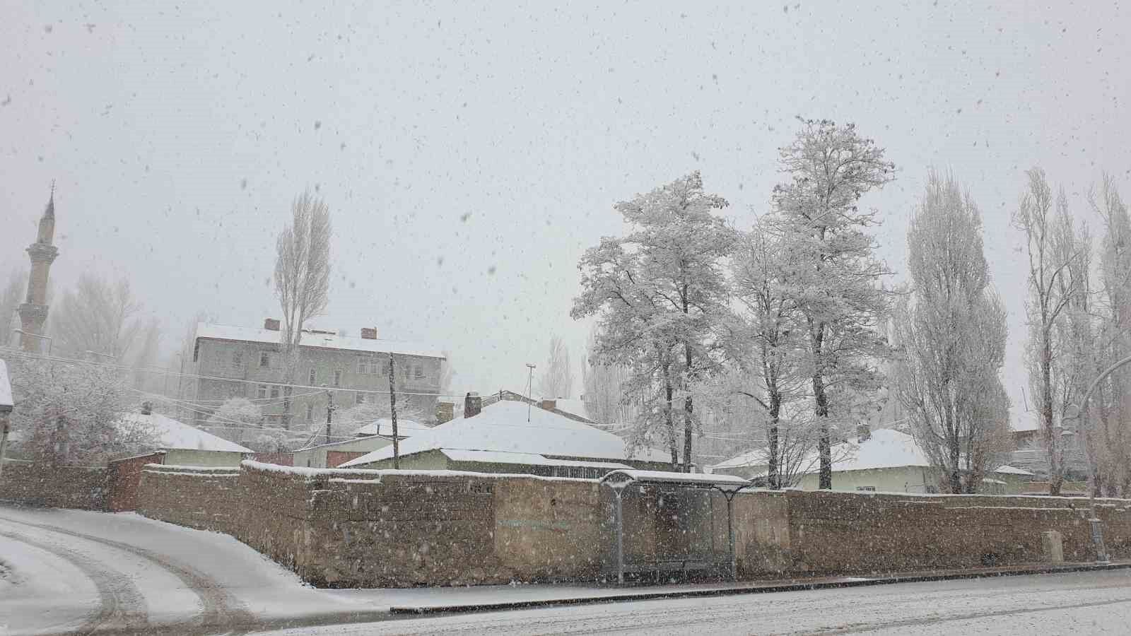 Başkale’ye kış geri geldi ilçe beyaza büründü