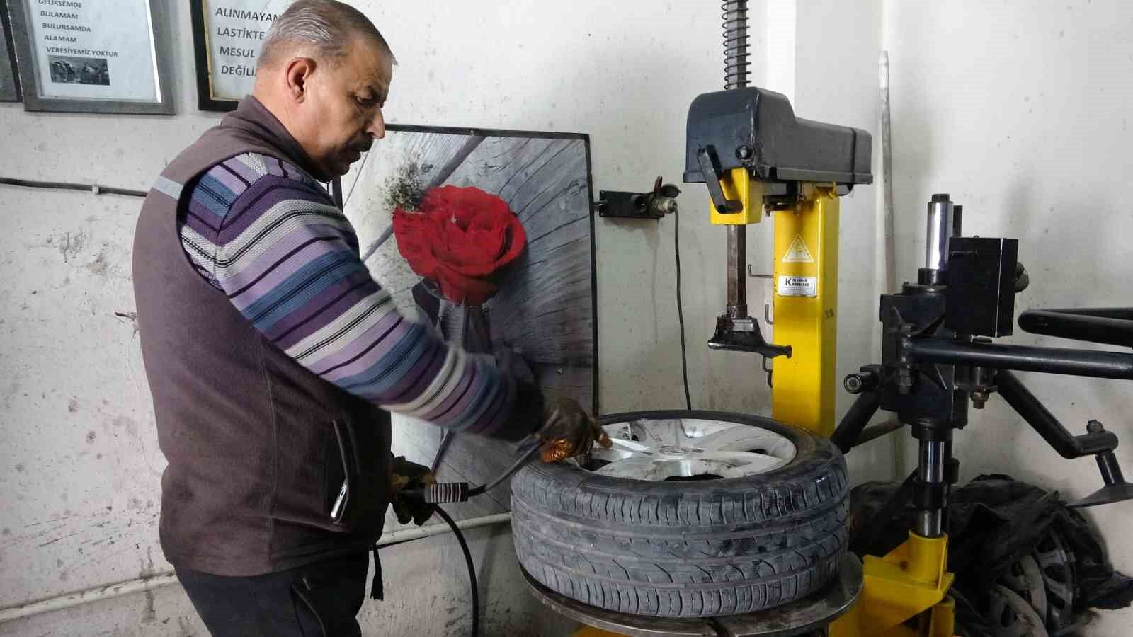 Van’daki oto lastikçilerde ‘bahar’ yoğunluğu