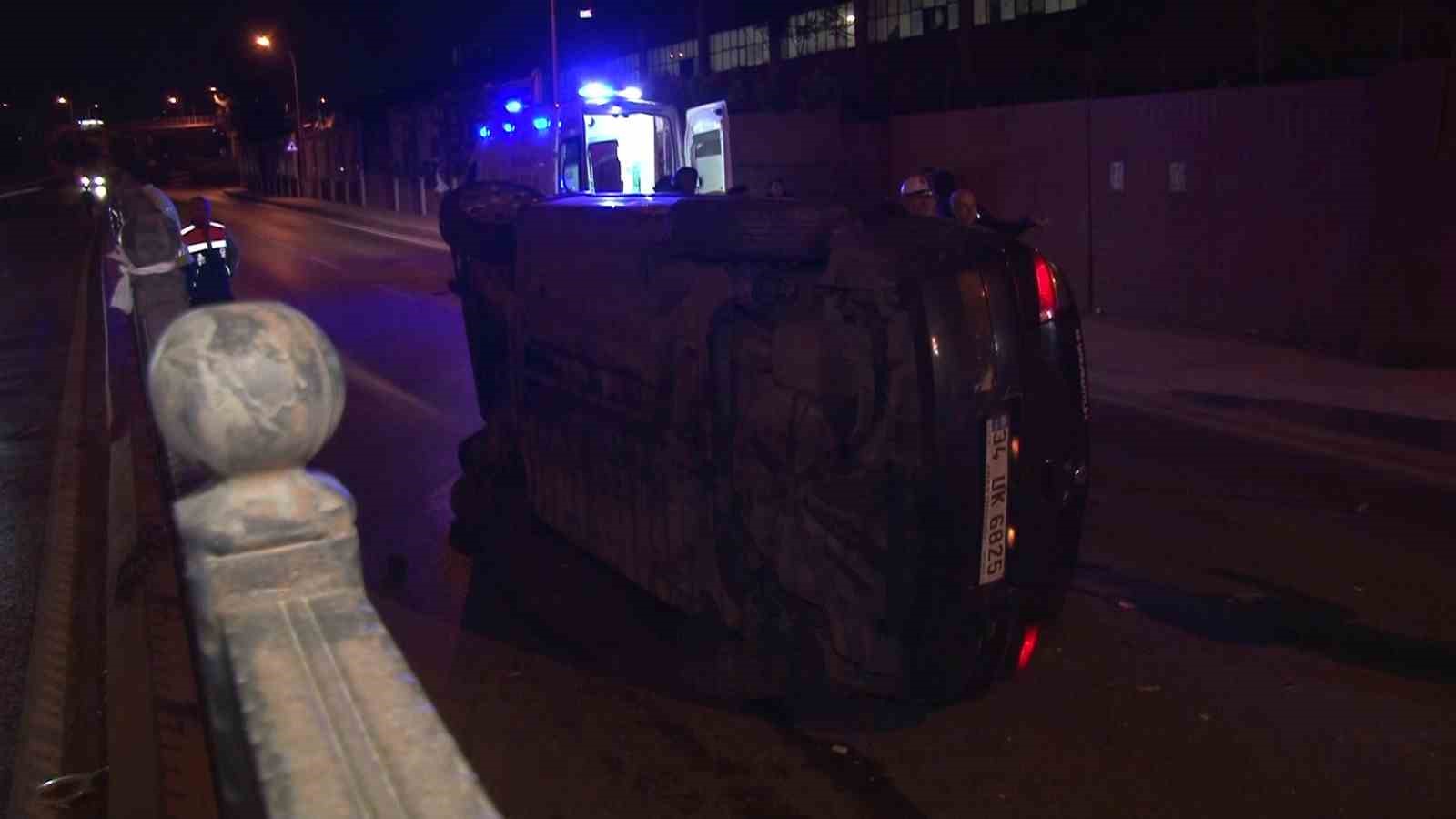 Kartal’da kontrolden çıkan araç yan yattı: 1 ölü