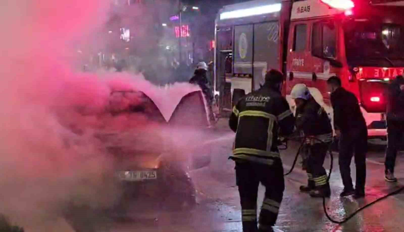 Kontağı çevirir çevirmez otomobil yanmaya başladı