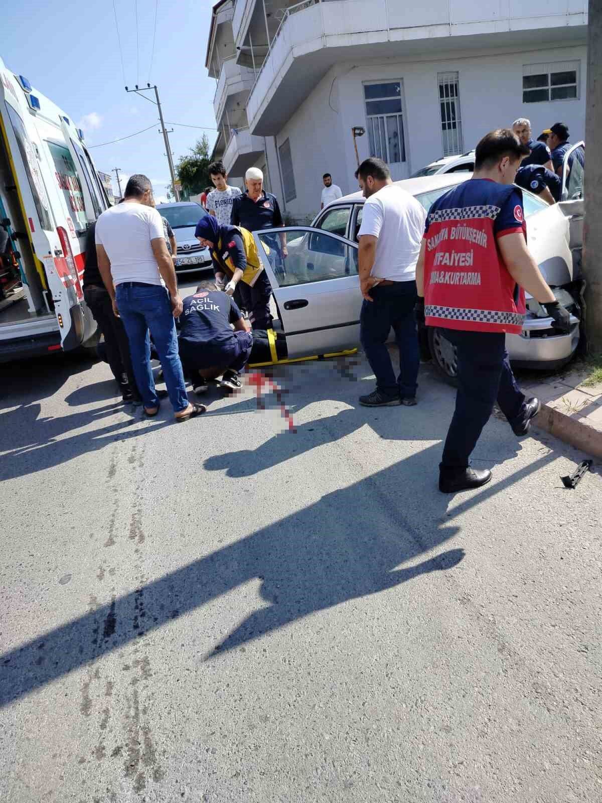 Kontrolden çıkan otomobil, elektrik direğine çarptı: 1 yaralı