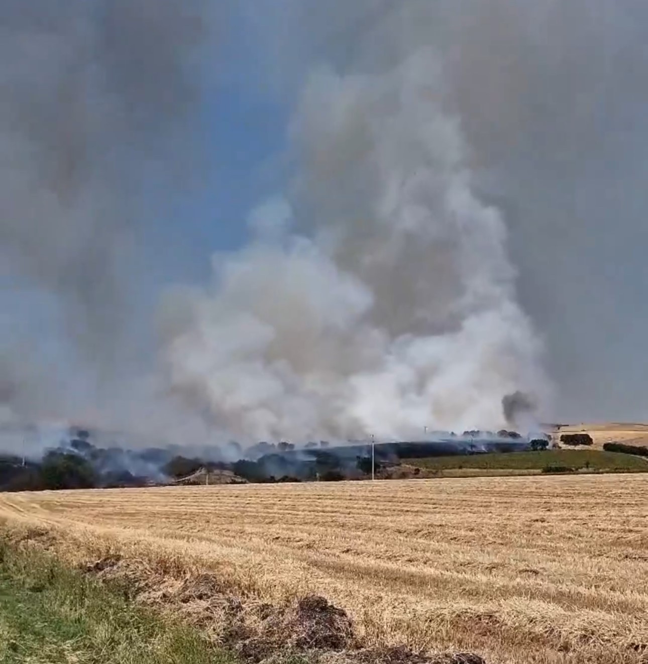 Edirne’de balya yüklü römorkta yangın çıktı