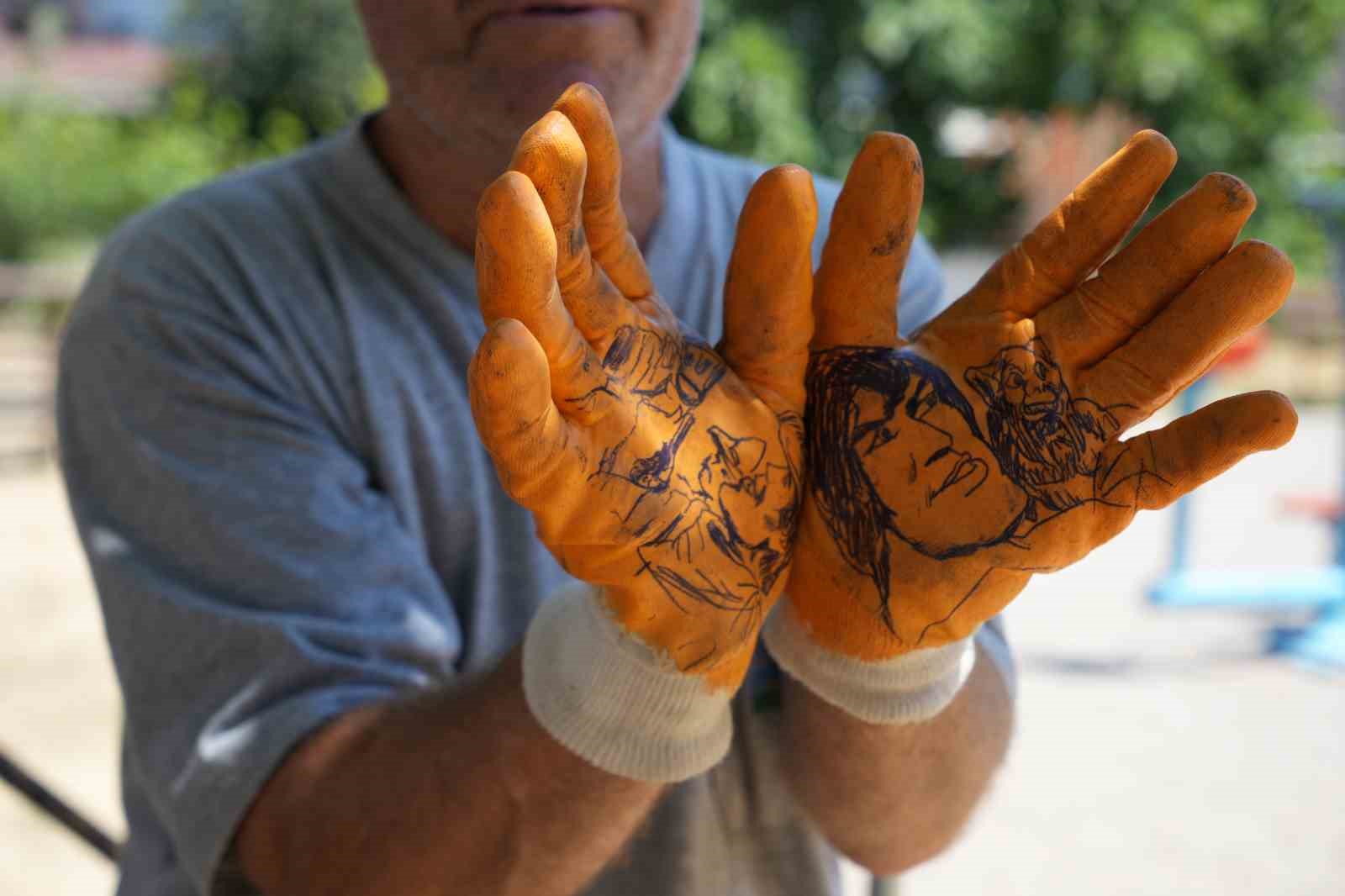 Temizlik işçisinin sıra dışı yeteneği: Güneşi kalem gibi kullanıyor