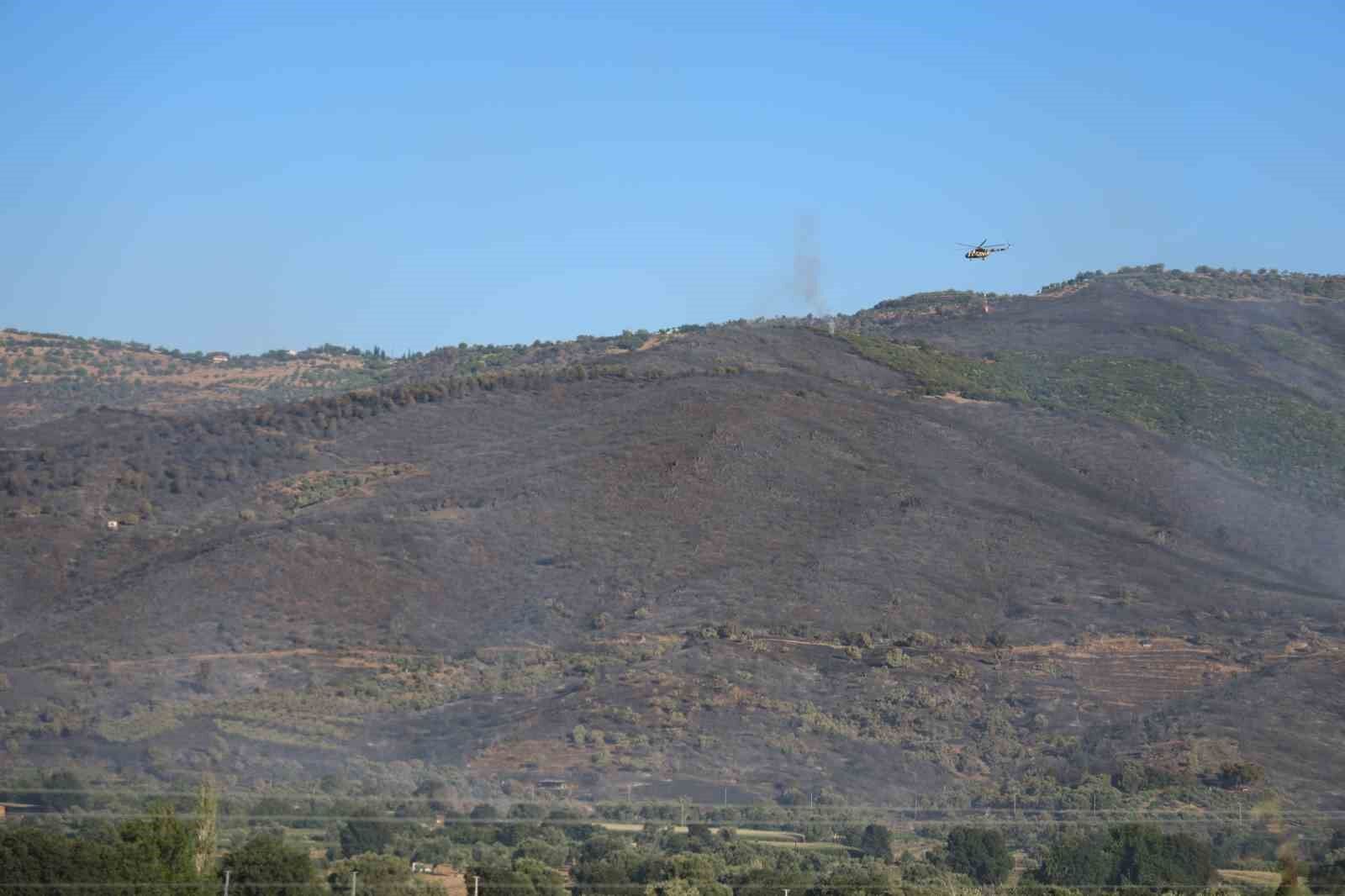 3 gündür devam eden orman yangını sonrası Ödemiş’in dağları siyaha büründü