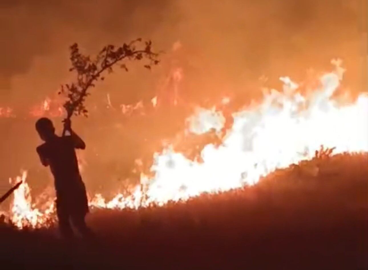 Hakkari-Van il sınırında arasında çıkan yangın korkuttu