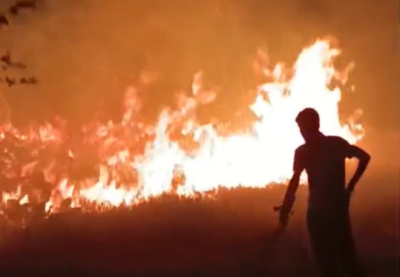 Hakkari-Van il sınırında arasında çıkan yangın korkuttu