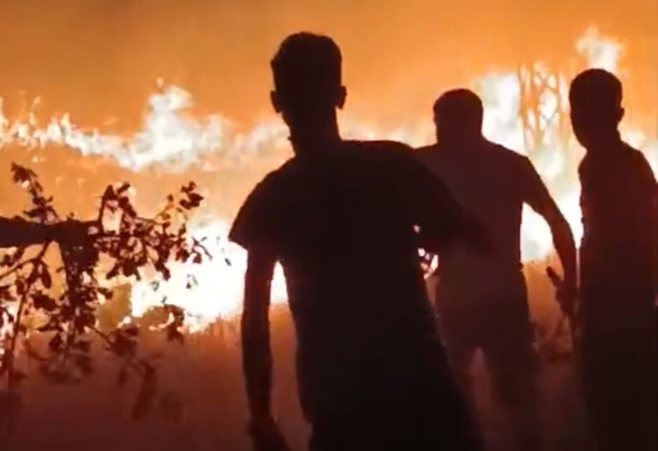 Hakkari-Van il sınırında arasında çıkan yangın korkuttu