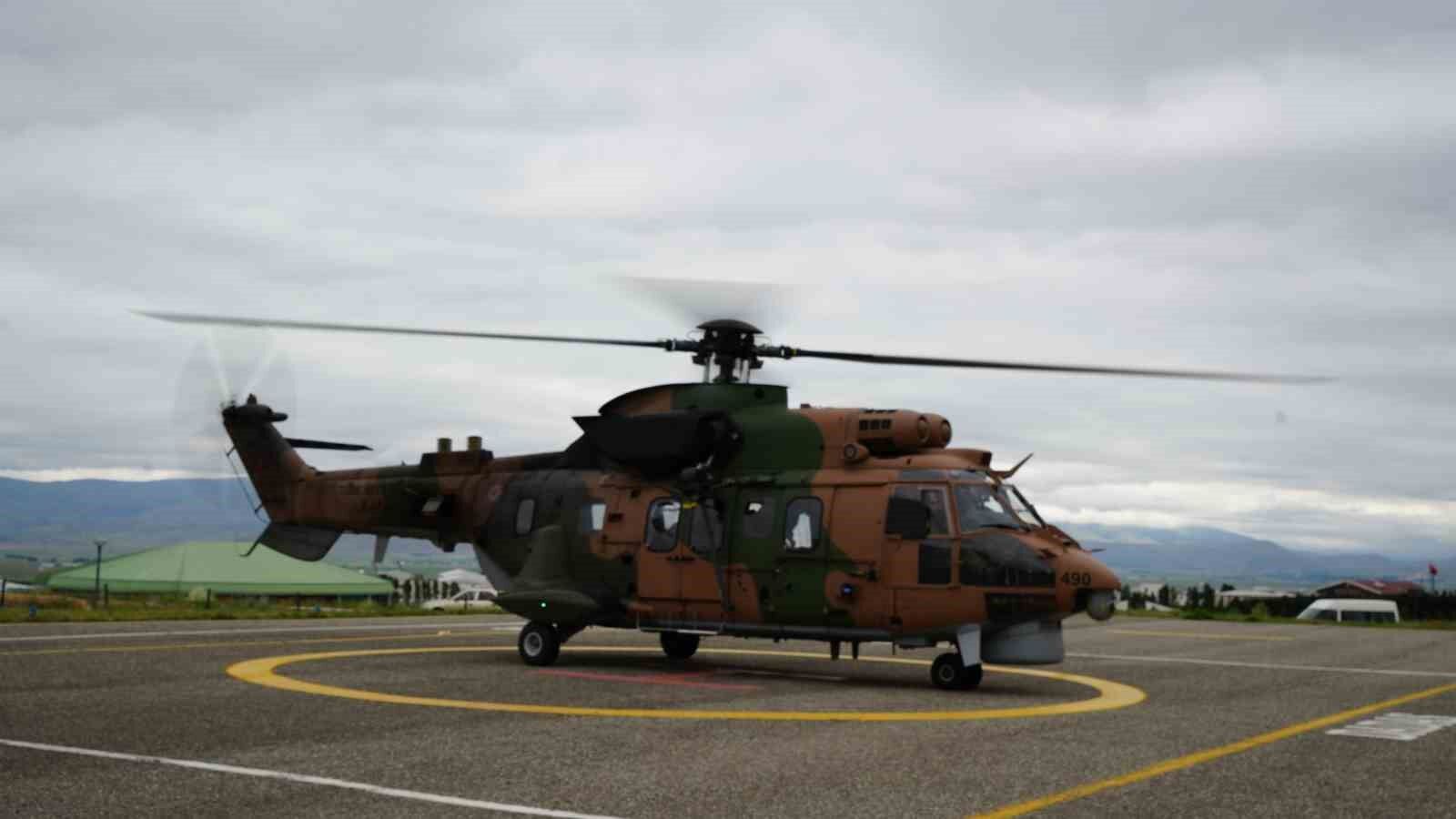 Düşen uçakta ağır yaralanan kadın yolcu, helikopter ile Erzurum’a getirildi