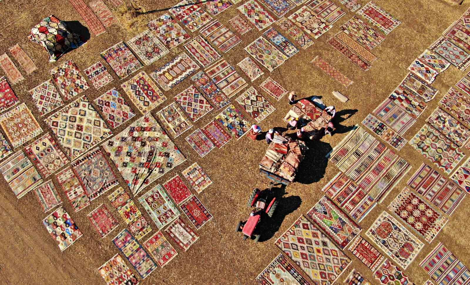 Antalya’da buğday tarlalarında halı hasatı başladı