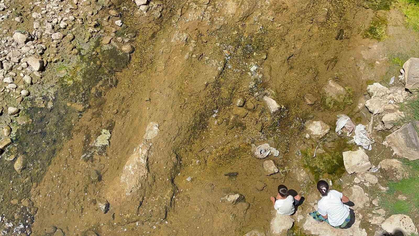 Muradiye Bendimahi Çayı’nda su seviyesi düştü: Siraz balığı yavruları tehlikede