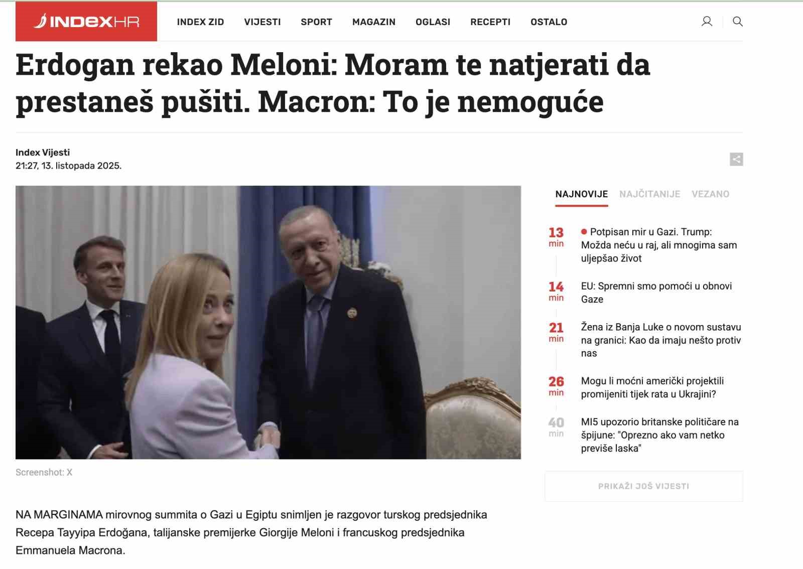 Cumhurbaşkanı Erdoğan’ın İtalya Başbakanı Meloni’ye sigara uyarısı İtalya basınında