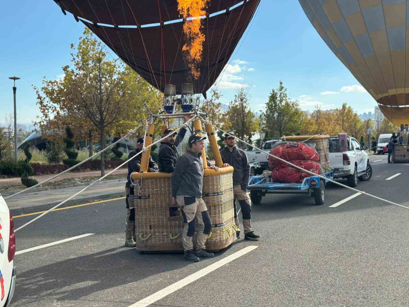 Kapadokya’da üretilen sıcak hava balonları Cumhurbaşkanlığı külliyesinde