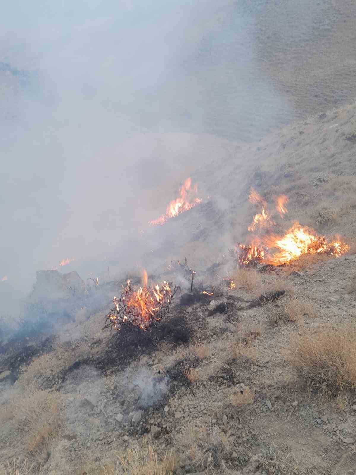 Başkale’de anız yangını